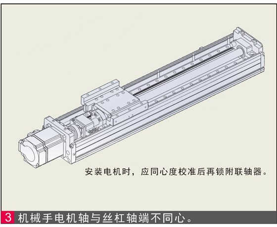 電動滑臺電機軸和絲杠軸端不同心